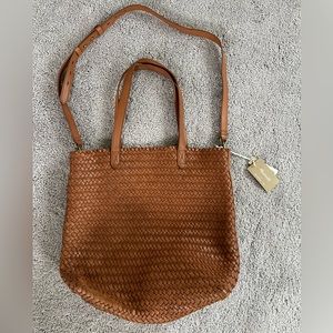 Madewell brown woven leather tote